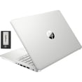 thumbnail image 1 of HP Stream 14" HD BrightView Laptop, Intel Celeron N4120, 16GB RAM, 416GB Storage (128GB eMMC + 288GB Docking Station Set), Intel UHD Graphics, 720p Camera, Wi-Fi, 1 Year Office 365, Win 11 S, Silver, 1 of 9