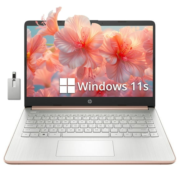 HP Stream 14" HD BrightView Laptop, Intel Celeron N4120, 8GB RAM, 256GB Storage (128GB eMMC + 128GB USB Card), Intel UHD Graphics, HD Camera, Fast Charge, 1 Year Office 365, Win 11 S, Gold