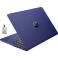 thumbnail image 1 of HP Stream 14" HD BrightView Laptop, Intel Celeron N4120 Processor, 4GB RAM, 64GB SSD, Intel HD Graphics, 720p Webcam, 1 Year Office 365, Blue, Win 11 S, Hotface 32GB USB Card, 1 of 9