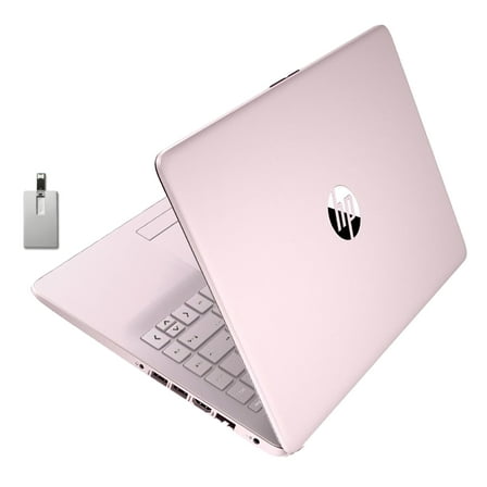 HP Stream 14" HD BrightView Laptop, Intel Celeron N4120 Processor, 4GB RAM, 64GB Storage, Intel HD Graphics, 720p Webcam, 1 Year Office 365, Pink, Win 11 S, 32GB Hotface USB Card