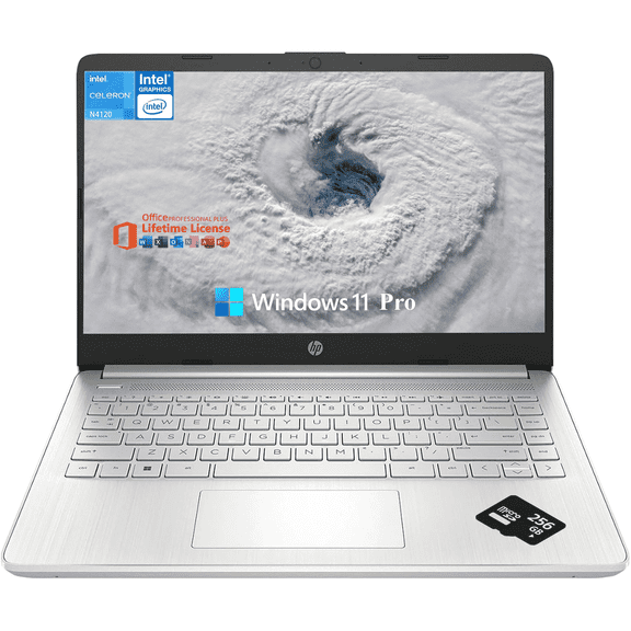 HP Stream 14" HD Laptop, Intel Celeron N4120 Processor, Intel UHD Graphics 600, 8GB RAM|320GB Storage, Fast Charge, HDMI, WiFi, Bluetooth, Win 11 Pro, Office Pro Lifetime