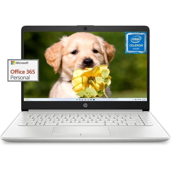 HP Stream 14" HD Laptop, Intel Quad-Core Processor, 8GB RAM, 64GB eMMC+ 256GB SD Card, Win 11 S, Cefesfy Brush