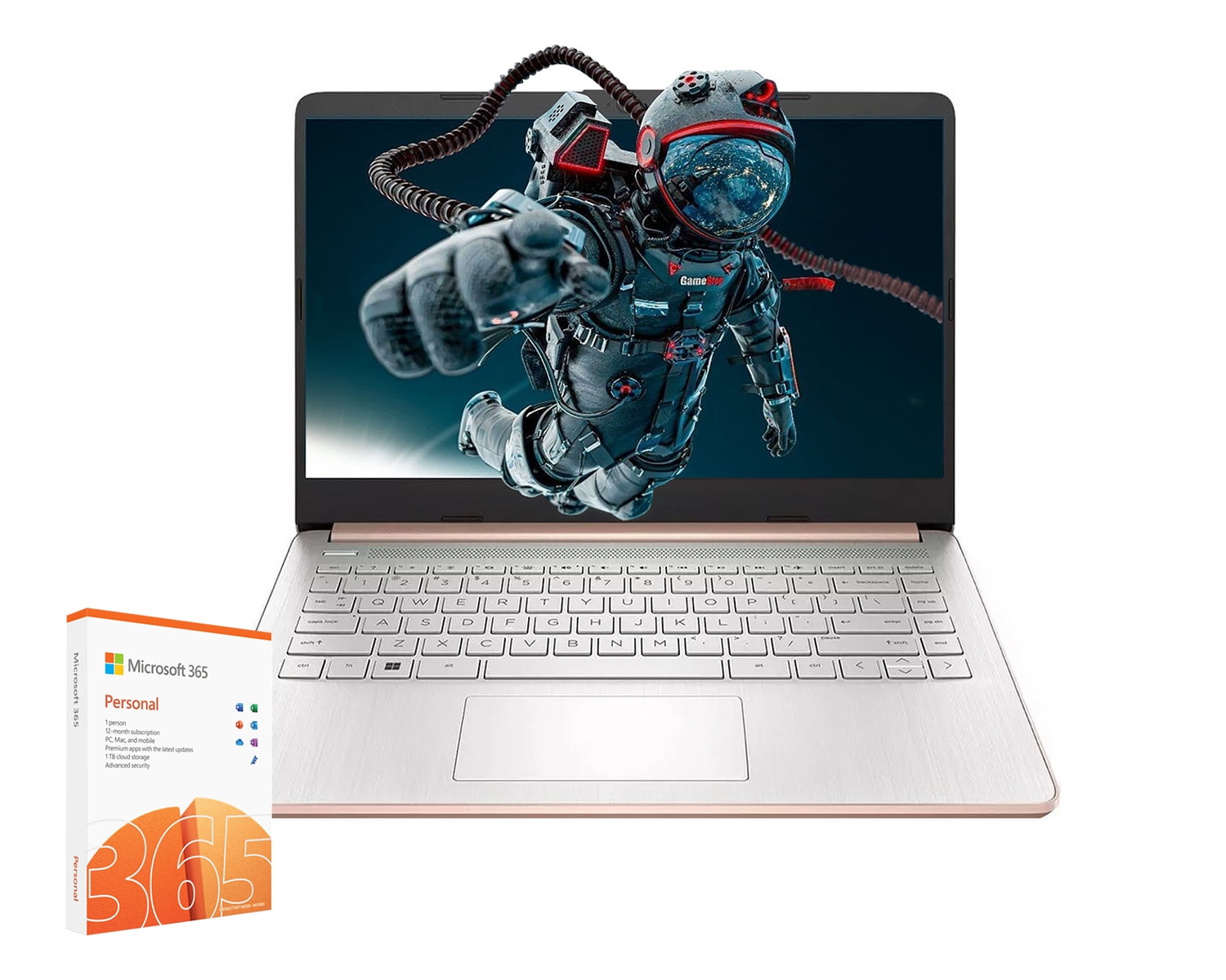 HP Stream 14 Inch Laptop, HD BrightView, Intel Celeron N4120, 16GB RAM, 128GB eMMC, 1TB Cloud Storage, Free AI-Powered Microsoft 365, Windows 11 S,USB-C, WiFi, 720p Webcam, with 5ave Accessories