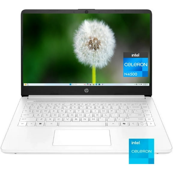 HP 14-DQ3000DX Laptop 2025, 14" HD, Intel Celeron N4500 2-Core,UHD Graphics ,8GB RAM, 64GB eMMC, Wi-Fi 6 , Windows 11 Home in S Mode, Snowflake White