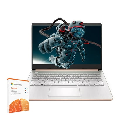 HP Stream 14" Laptop, HD BrightView, Intel Celeron N4120, 4GB RAM, 128GB eMMC, 1TB Cloud Storage, Free AI-Powered Microsoft 365, Windows 11 S,USB-C, WiFi, with 5ave Accessories,Rose Gold