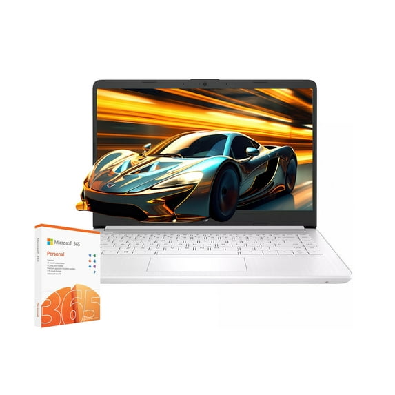 HP Stream 14" Laptop, HD BrightView, Intel Celeron N4120, 4GB RAM, 64GB eMMC, 1TB Cloud Storage, Free AI-Powered Microsoft 365, Windows 11 S,USB-C, WiFi, 720p Webcam, with 5ave Accessories,White