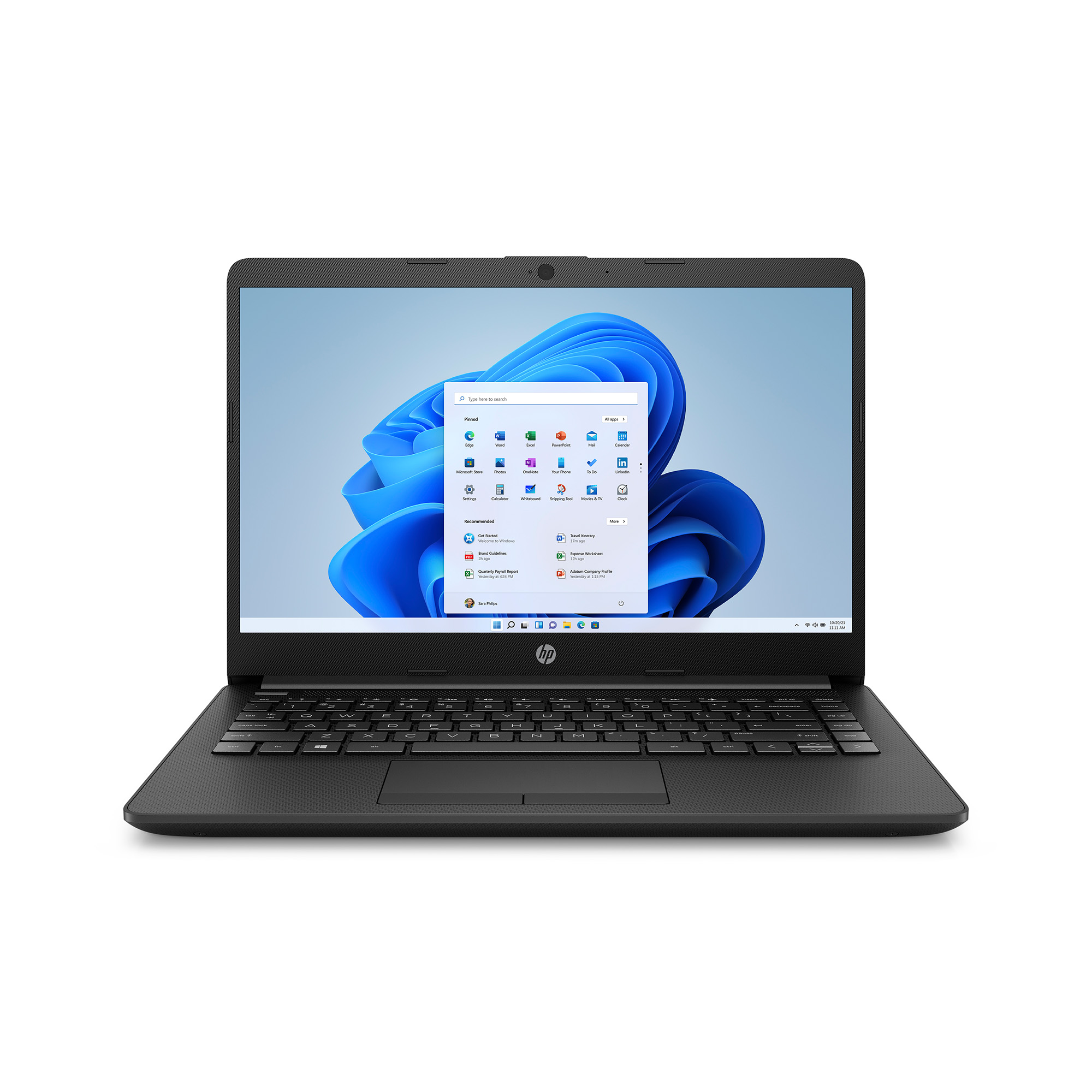HP Stream 14" Laptop, Intel Celeron N4120, 4GB RAM, 64GB eMMC, Jet Black, Windows 11 Home, 14-cf2121wm - image 1 of 7
