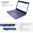 thumbnail image 1 of HP Stream 14" Laptop with Ultral Light, Intel Celeron N4120, 16GB RAM,64GB eMMc, 1 Year Office 365, Webcam, WiFi, Win11 S, Blue, 1 of 4