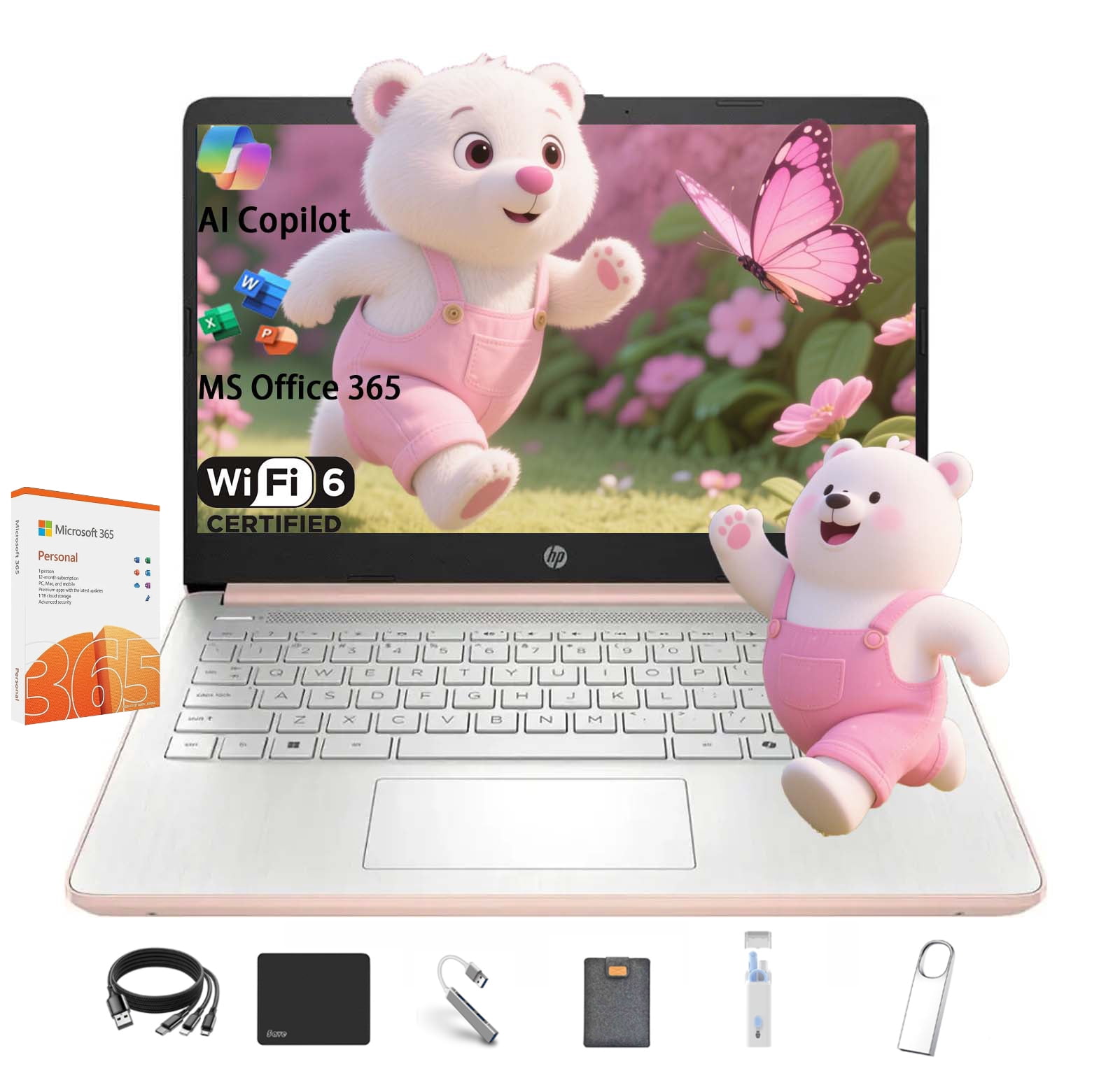 HP Stream 14 Student Business Laptop, Microsoft Office 365, Intel N150