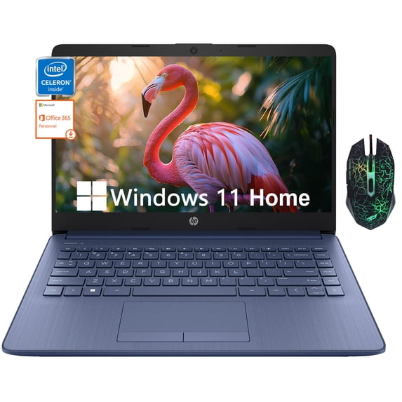 HP Stream 14" Student and Business Laptop,Intel Processor N4120 4GB RAM 64GB eMMC,Windows 11 Home,One Year Office 365,Webcam,Blue
