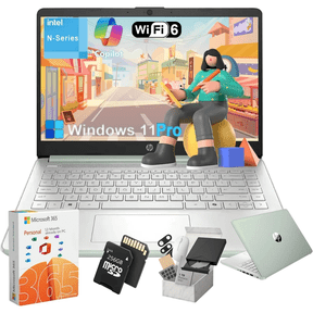 HP Student Business Laptop Computer - w/1 Year Office 365, 8GB RAM, 128GB UFS & 256GB Extend Micro SD & 1TB Cloud, Intel 4-Core Processor, HD Display, Windows 11 Pro(Green)