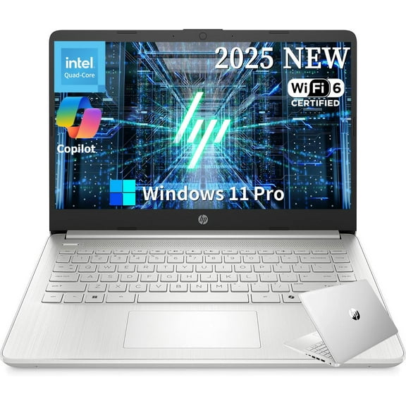 HP Student Business Laptop, Intel N150 Processor, 14 Inch LED, 16GB RAM, 384GB Storage(128GB UFS+256GB MSD), Wi-Fi 6, Copilot AI, Webcam, Office Pro Lifetime, Windows 11 Pro, w/Accessories