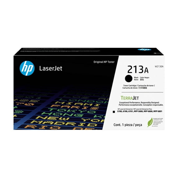 HP 213A Black Original LaserJet Toner Cartridge, ~3,500 pages, W2130A