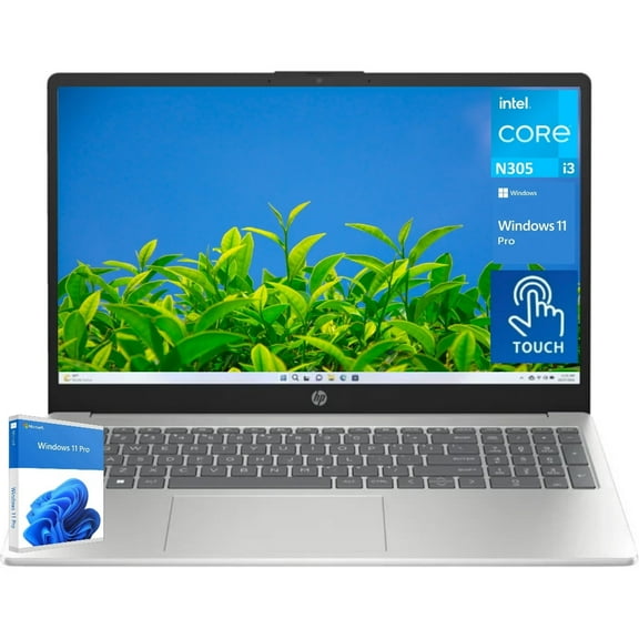 HP Touch-screen Laptop for Business and Student, 15.6" HD Display, Intel 8-Core i3-N305, 8GB RAM, 512GB SSD, Wi-Fi, Windows 11 Pro
