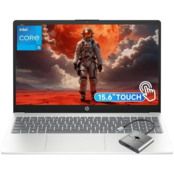 HP Touchscreen Laptop, 15.6" FHD Intel Core i5-1334U(Up to 4.6GHz) 32GB RAM 2TB SSD, Win 11 WiFi6 Windows AI Microsoft Copilot w/GM Accessory for Business & Study, Natural Silver