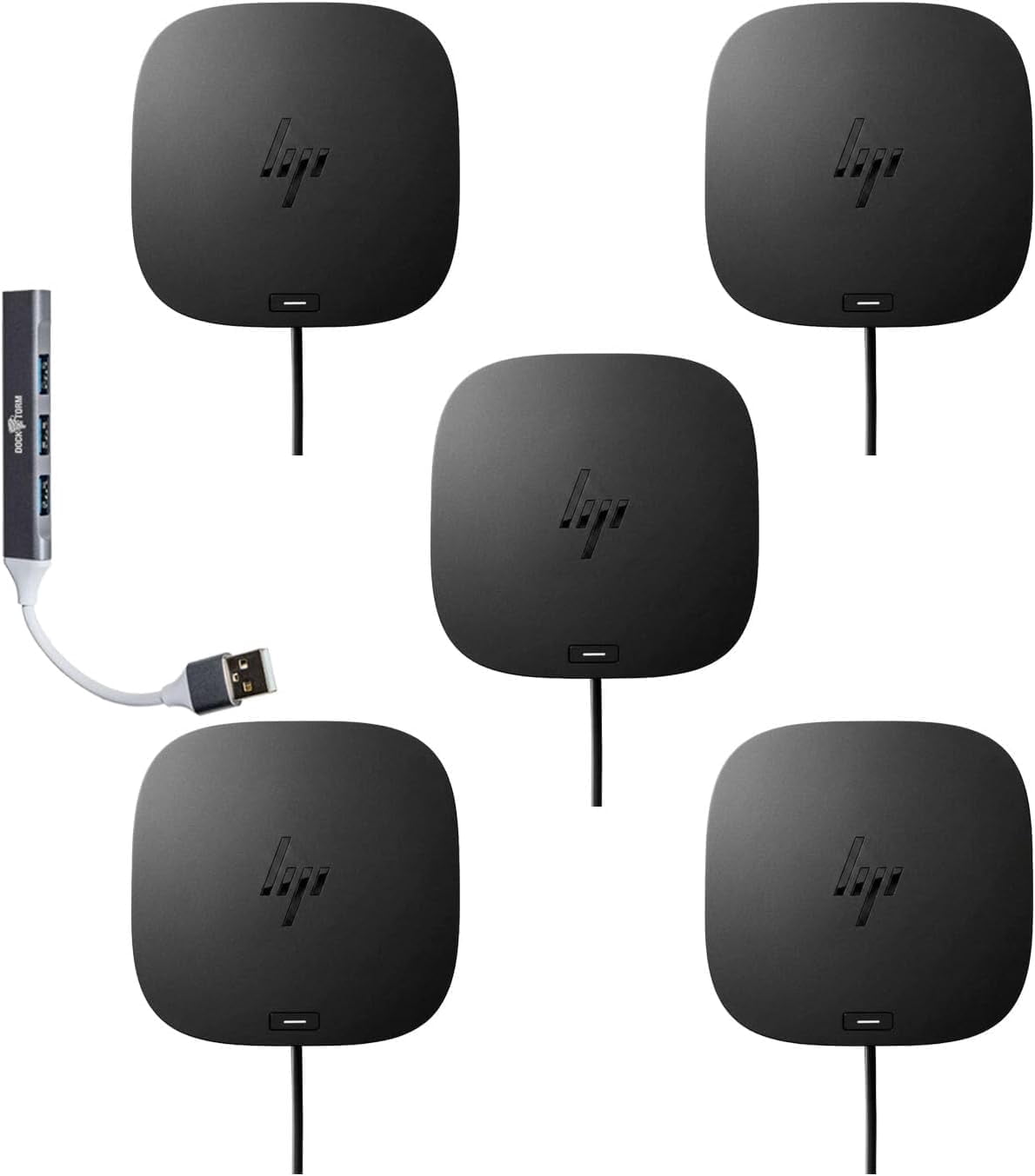 HP USB-C 100W G6, BS7S5AA#ABA, Docking Station with 100W Power Delivery & Bundle with Dockztorm Hub (USB-C, HDMI, DisplayPort, Ethernet, Nano lock, USB-A) 5 Pack