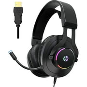 HP USB Gaming Headset with Microphone 7.1 Virtual Surround Sound and Breathable RGB LED Lighting