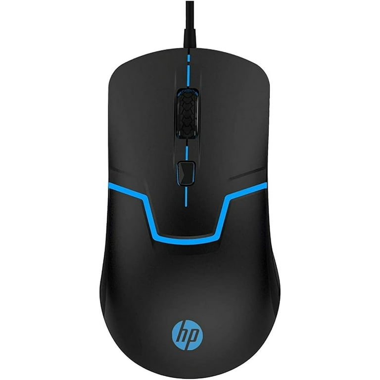 HP USB Wired Gaming Optical Mouse with LED Backlight and Adjustable  1000/1600 DPI Settings, 3 Buttons and Press Life Up to 5 Million Clicks
