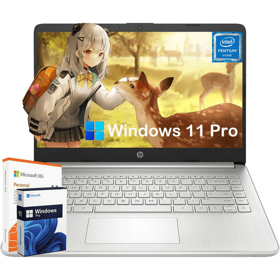 HP Ultra-Light Laptop for Students and Business - 1-Year Microsoft 365, Intel Pentium N5030, 32GB DDR4 RAM, 2TB SSD, 14" Micro-Edge HD Display, Webcam, Fast Charge, Windows 11 Pro