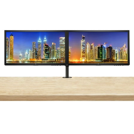 HP V24 24 inch TN Full HD 1920 x 1080 LED Backlit LCD Monitor 2-Pack Bundle with HDMI and VGA ports, AMD FreeSync, 75Hz Refresh Rate, Low Blue Light and Desk Mount Clamp Dual Monitor Stand