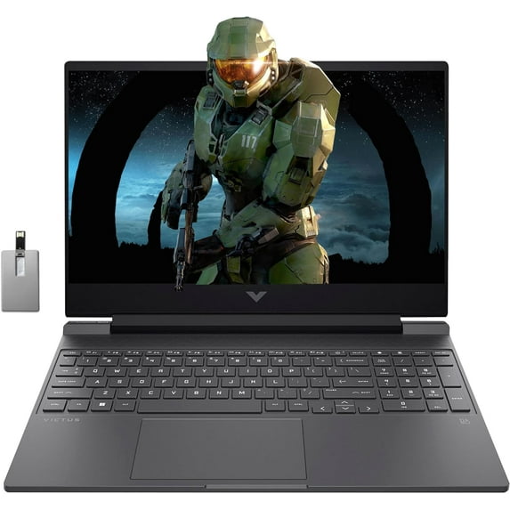 HP Victus 15.6" 144Hz Gaming Laptop, Intel Core i5-12450H, 32GB RAM, 2TB PCIe SSD, NVIDIA GeForce GTX 1650 Graphics 4GB, Backlit Keyboard, WiFi 6, Bluetooth, Win 11, Black, Hotface 32GB USB Card