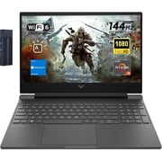 HP Victus 15.6 FHD 144Hz Gaming Laptop, AMD Ryzen 5 7535HS, Radeon RX 6550M Beats GeForce RTX 3050, 8GB RAM 512GB SSD, Backlit Keyboard, 256gb 9H Docking Station, Windows 11 Home, Mica Silver