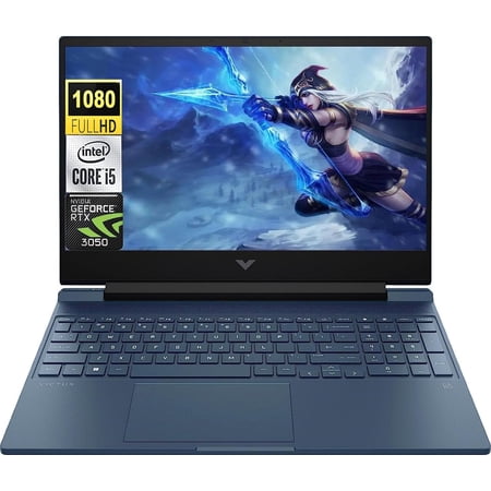 HP Victus 15.6" FHD 144Hz Gaming Laptop, Intel 8-Core i5-13420H Processor, NVIDIA GeForce RTX 3050, 64GB RAM 2TB SSD, Backlit Keyboard, Bluetooth, HDMI, Webcam, Windows 11 Home, Blue
