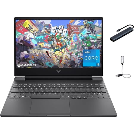 HP Victus 15.6" FHD 144Hz Gaming Laptop, Intel Core i5-13420H, 8GB DDR4 RAM, 512GB SSD, NVIDIA GeForce RTX 3050, Windows 11 Home, Backlit Keyboard, Mica Silver with Mazepoly Accessories