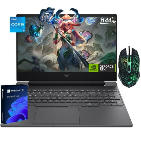 HP Victus 15.6 Inch Gaming Laptop, 15.6" FHD IPS 144Hz Laptop Computer, Intel Core i5-13420H, NVIDIA GeForce RTX 4050, 32GB RAM, 2TB SSD, Backlit KB, WiFi 6, Windows 11 Pro - Mica Silver