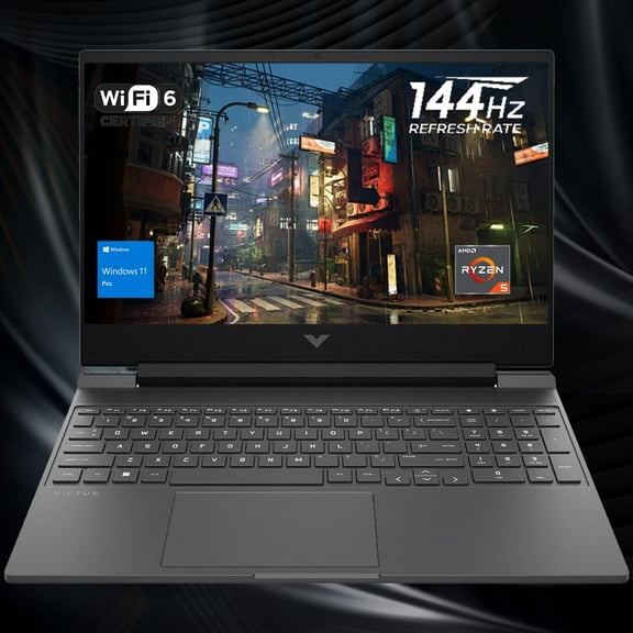 HP Victus 15.6 Ryzen 5 Premium Gaming Laptop, 15.6 FHD 144Hz, Ryzen 5 7535HS (Beats Intel i5-13420H), AMD Radeon RX 6550M (Beats Nvidia GeForce RTX 3050), 64GB DDR5 RAM, 2TB SSD, Backlit KB, W11 Pro
