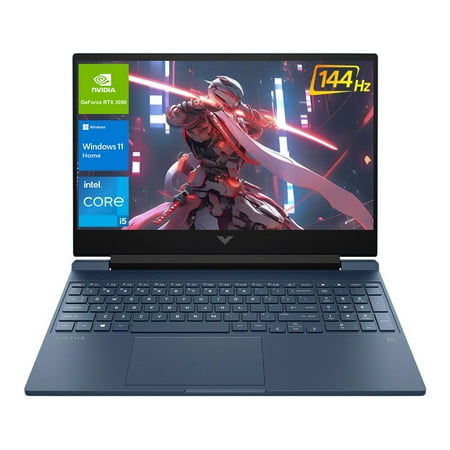 HP Victus 15.6 i5 Gaming Laptop, 15.6" FHD 1920*1080 144Hz, Intel Core i5-12450H, NVIDIA GeForce RTX 3050, 64GB RAM, 4TB SSD, Backlit KB, Touchpad, SD Card Reader, Webcam, HDMI, Wi-Fi 6, W11 H, Blue