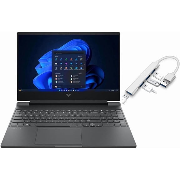 HP Victus 15.6 inch FHD IPS 144Hz Gaming Laptop | AMD Ryzen 5-8645HS(Beat i7-12700H)| NVIDIA GeForce RTX 4050 |Backlit| Silver | 16GB RAM DDR5 | 1024GB SSD | Windows 11 Home |Bundle with USB 3.0 Hub