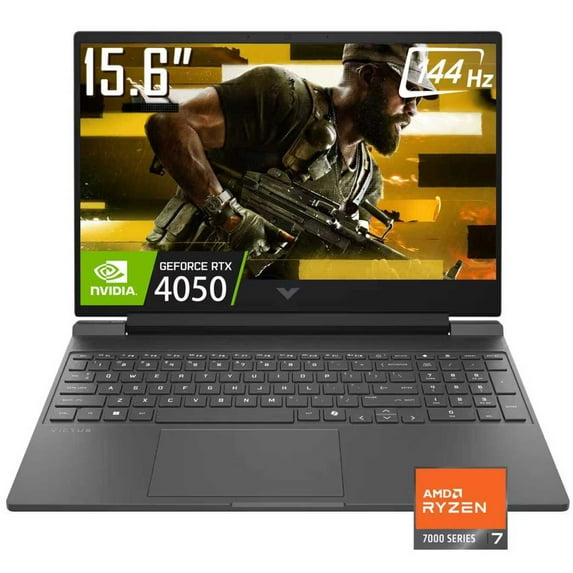 HP Victus 15 Gaming Laptop, 15.6" 1920 x 1080 FHD 144Hz LED IPS Display, AMD Ryzen 7 7445HS, NVIDIA GeForce RTX 4050 6GB GDDR6, WIFI 6, Backlit KB, Win11 Home(16GB DDR5 / 2TB SSD)