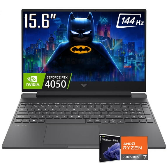 HP Victus 15 Gaming Laptop, 15.6" 1920 x 1080 FHD 144Hz LED IPS Display, AMD Ryzen 7 7445HS, NVIDIA GeForce RTX 4050 6GB GDDR6, WIFI 6, Backlit KB, Win11 Pro(32GB DDR5 | 2TB SSD)