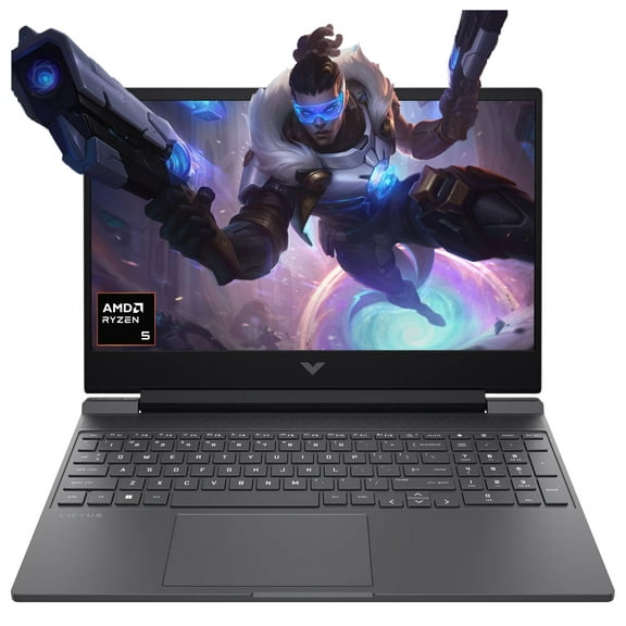 HP Victus 15 Gaming Laptop,15.6" FHD 144Hz Display, AMD Ryzen 5 7535HS, 16GB DDR5 RAM, 1TB NVMe SSD, AMD Radeon RX 6550M(> RTX 3050), Backlit KB, Wi-Fi 6, HDMI, Windows 11 Pro, w/BWE Accessories