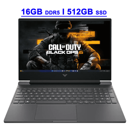 HP Victus 15 Premium Gaming Laptop 15.6" FHD IPS 144Hz (AMD FreeSync Premium) AMD 6-core Ryzen 5 7535HS 16GB DDR5 512GB SSD Radeon RX 6550M Backlit USB-C Fast Charging Win11