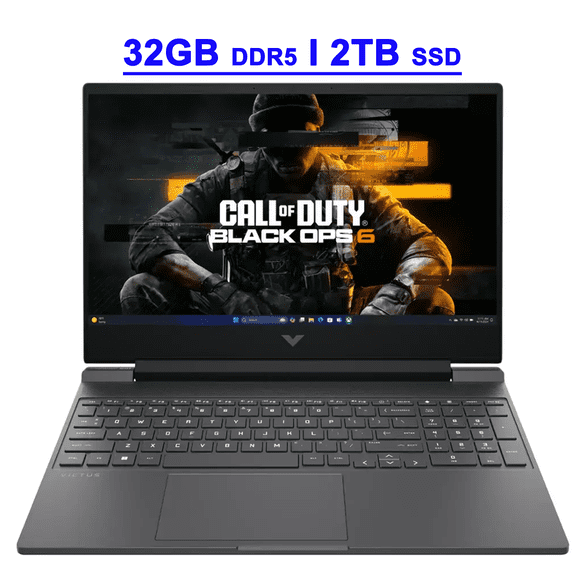 HP Victus 15 Premium Gaming Laptop 15.6" FHD IPS 144Hz (AMD FreeSync Premium) AMD 6-core Ryzen 5 7535HS 32GB DDR5 2TB SSD Radeon RX 6550M Backlit USB-C Fast Charging Win11