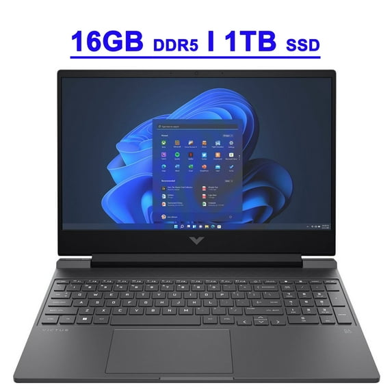 HP Victus 15 Premium Gaming Laptop 15.6" FHD IPS Anti-glare 144Hz AMD 6-Core Ryzen 5 7535HS Processor 16GB DDR5 1TB SSD GeForce RTX 2050 4GB Graphic Backlit Keyboard USB-C HDMI B&O Win11 Black