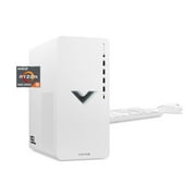 HP Victus 15L Gaming Desktop PC, AMD Ryzen 5 5600G, AMD RX6400, 8GB RAM, 512GB SSD, Ceramic White, Windows 11 Home, TG02-0093w