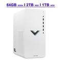 thumbnail image 1 of HP Victus 15L Premium Gaming Desktop Computer 12th Generation Intel 12-Core i7-12700 Processor 64GB DDR4 2TB SSD + 1TB HDD Nvidia Geforce RTX 3060 12GB GDDR6 Graphic USB-C DiplayPort HDMI Win11, 1 of 4