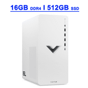 HP Victus 15L Premium Gaming Desktop Computer 12th Generation Intel Hexa-core i5-12400 Processor 16GB DDR4 512GB SSD Geforce RTX 3050 8GB Graphic Bluetooth USB-C 5.1 Surround Sound Win11 Silver