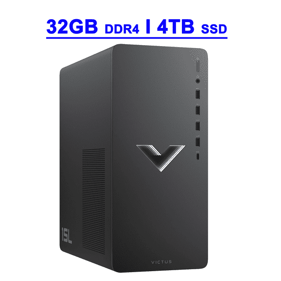 HP Victus 15L Premium Gaming Desktop Computer Intel 16-Core i7-13700F 32GB DDR4 4TB SSD GeForce RTX 4060 8GB Graphic USB-C Win11 Black