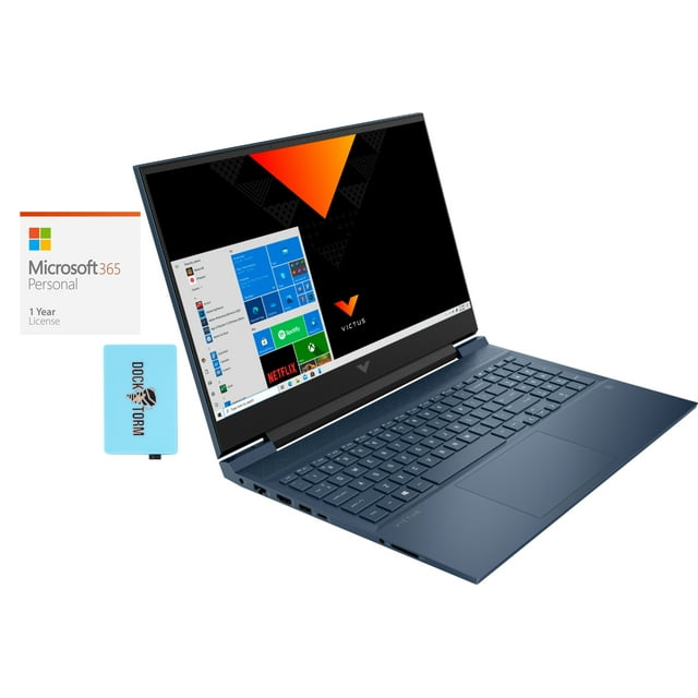 HP Victus 16 16.1" Full HD (1920x1080) Laptop (Intel i5-11400H 6-Core, NVIDIA GeForce RTX 3050, 32GB RAM, 8TB PCIe SSD, Webcam, Wifi, Bluetooth, Win 10 Pro) with Microsoft 365 Personal , Hub