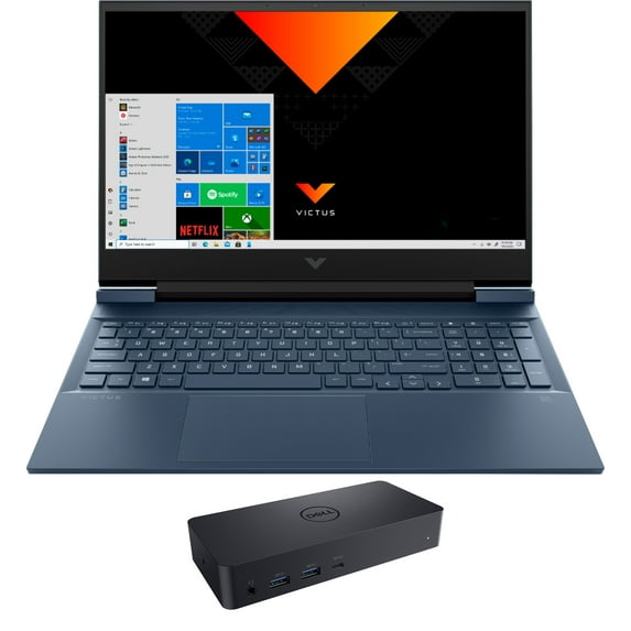 HP Victus 16 Gaming & Entertainment Laptop (Intel i5-11400H 6-Core, 16.1" 60Hz Full HD (1920x1080), NVIDIA GeForce RTX 3050, 32GB RAM, 2x1TB PCIe SSD RAID 0 (2TB), Win 11 Home) with D6000 Dock