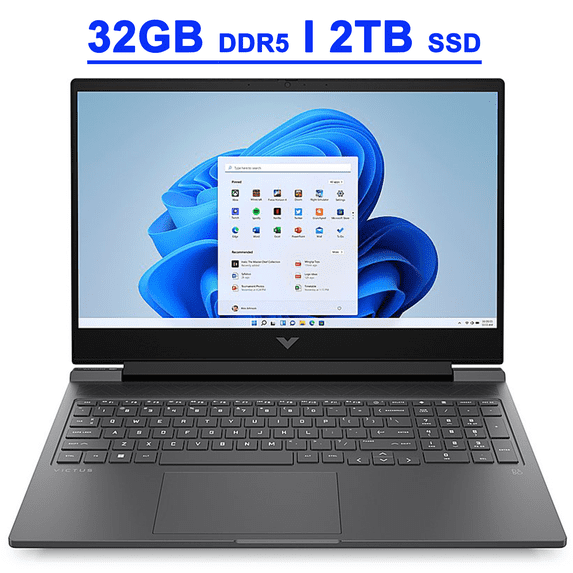 HP Victus 16 Premium Gaming Laptop 16.1" QHD IPS 240Hz AMD 8-Core Ryzen 7 7840HS Processor 32GB DDR5 2TB SSD GeForce RTX 4060 8GB Graphic Backlit USB-C Fast Charging B&O FHD Webcam Win11 Black