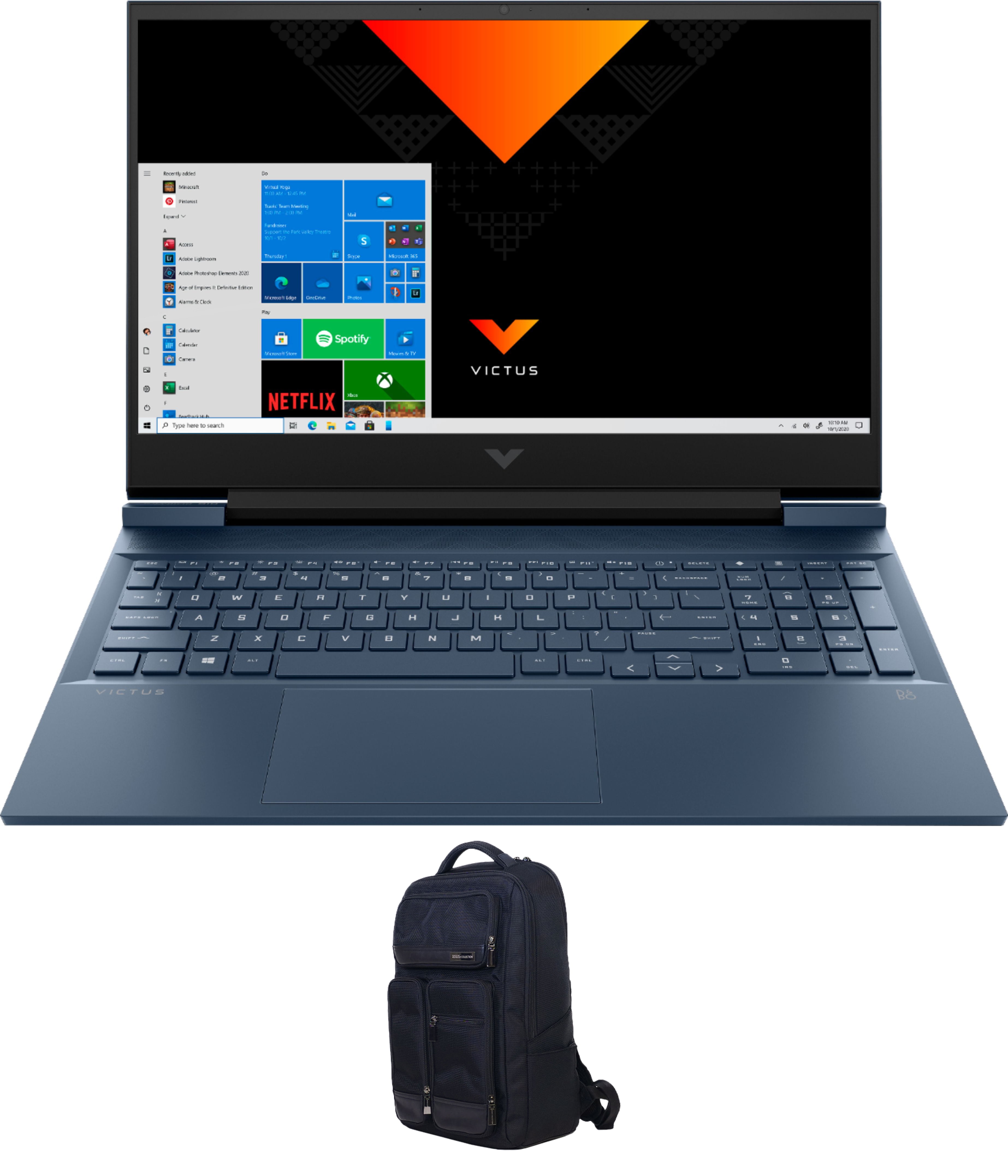 HP Victus 16z Gaming/Entertainment Laptop (AMD Ryzen 5 5600H 6-Core, 16.1in 60Hz Full HD (1920x1080), NVIDIA RTX 3050 Ti, 64GB RAM, Win 11 Pro) with Atlas Backpack