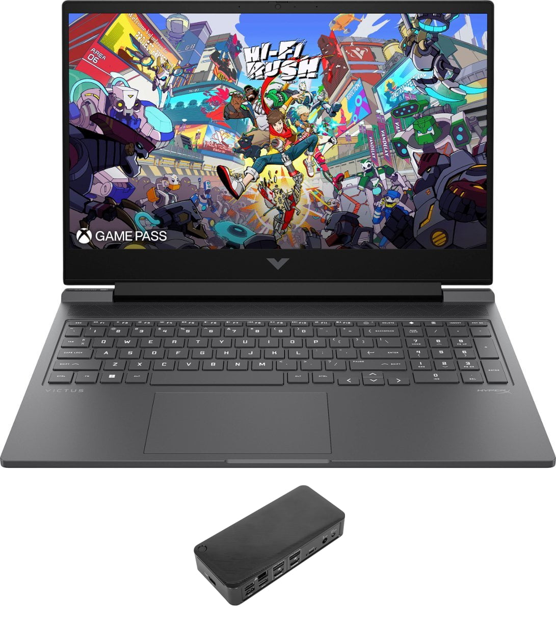 HP Victus Gaming/Entertainment Laptop (AMD Ryzen 7 8845HS 8-Core, 16.1in 144 Hz Full HD (1920x1080), GeForce RTX 4070, 32GB DDR5 5600MHz RAM, 512GB PCIe SSD, Win 11 Home) with USB-C Dock