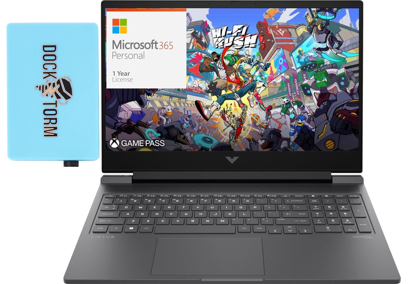 HP Victus Gaming/Entertainment Laptop (AMD Ryzen 7 8845HS 8-Core, 16.1in 144 Hz Full HD (1920x1080), GeForce RTX 4070, Win 10 Pro) with Microsoft 365 Personal , Dockztorm Hub