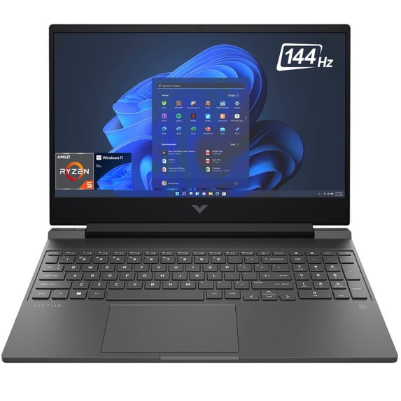 HP Victus Gaming Laptop, 15.6" FHD IPS 144Hz Display, AMD 6-Core Ryzen 5 7535HS (Beat i7-1260P), GeForce RTX 2050, 16GB DDR5, 2TB PCIe 4.0, Backlit KB, Wi-Fi 6, RJ-45, USB-C, HDMI, Win 11 Pro