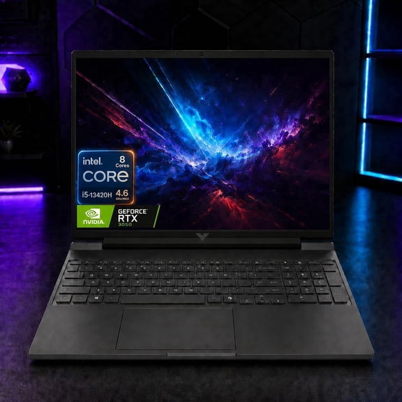 HP Victus Gaming Laptop 15.6" FHD IPS 144Hz Intel 8-core i5-13420H (>i7-12650H), 32GB RAM, 1TB NVMe SSD, NVIDIA GeForce RTX 3050 6GB, Backlit, Type-C, WI-FI 6E, B&O Fast Charge, Windows 11